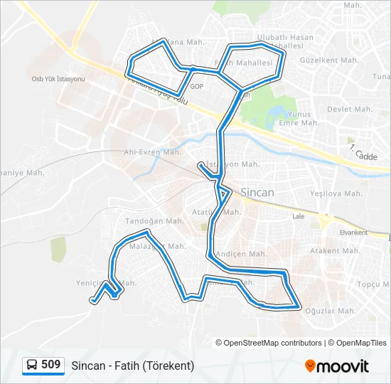 509 Bus Line Map