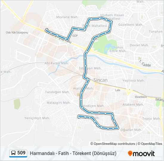 509 Bus Line Map