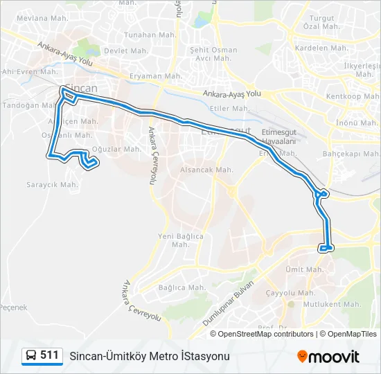 511 Bus Line Map