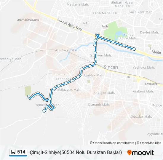 514 Bus Line Map