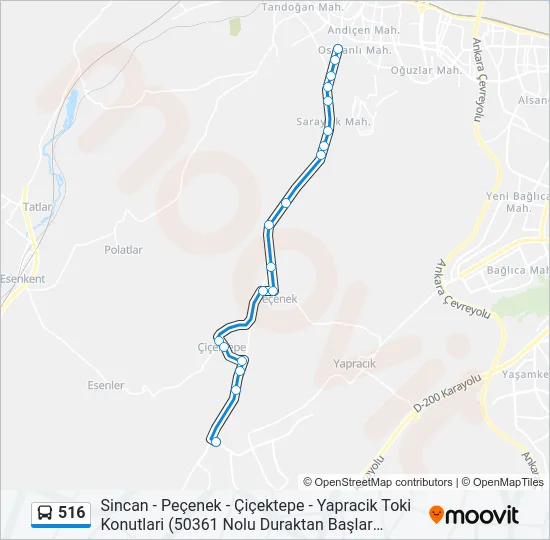 516 Bus Line Map