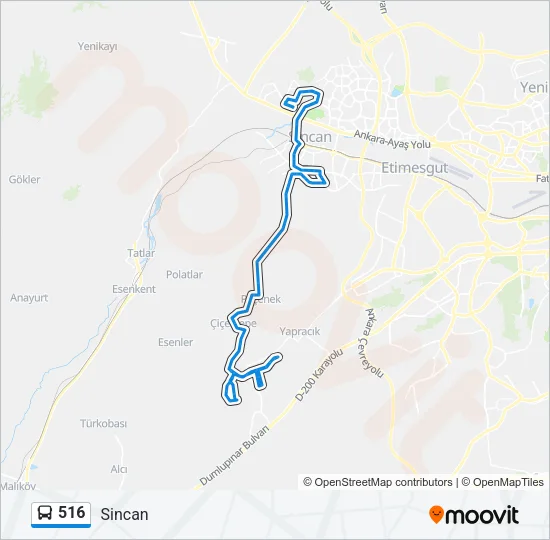 516 Bus Line Map