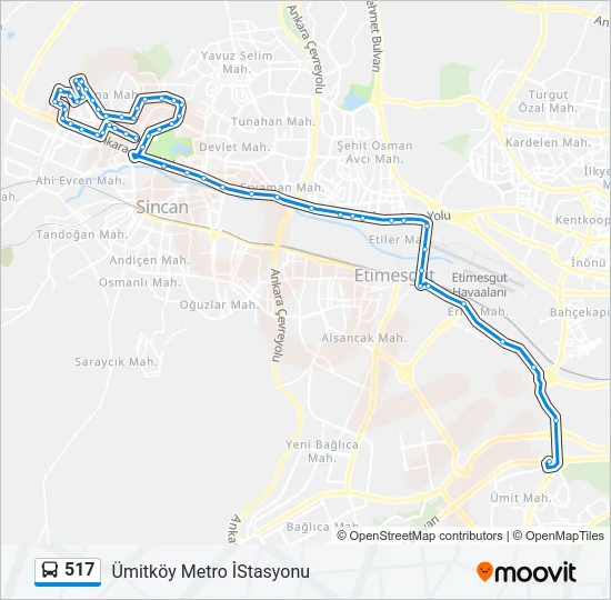517 Bus Line Map