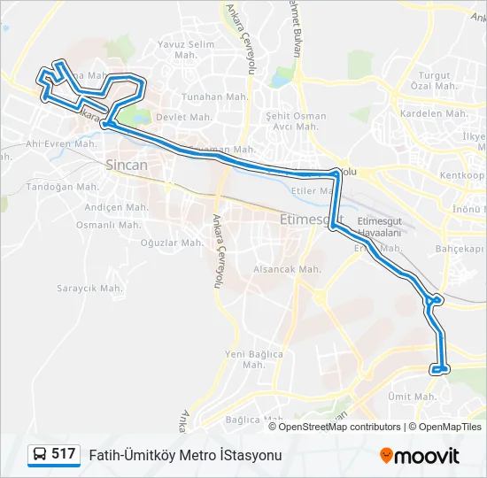 517 Bus Line Map