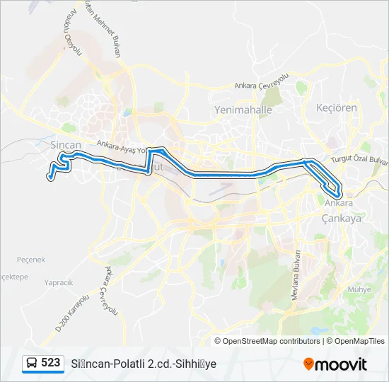523 Bus Line Map