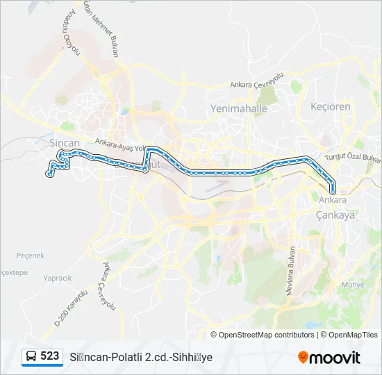 523 Bus Line Map