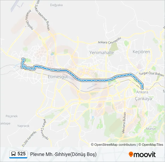 525 Bus Line Map