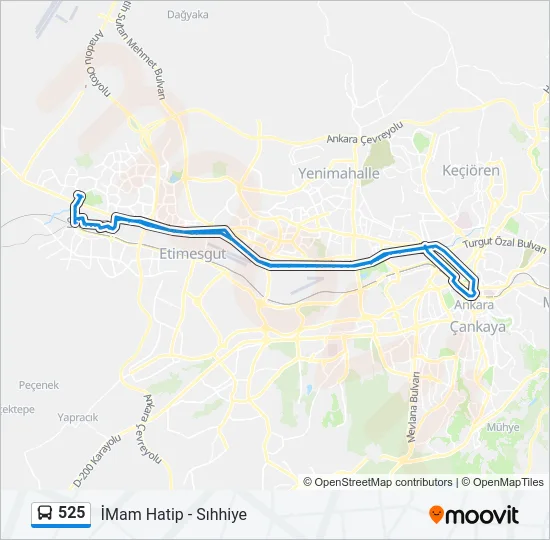 525 Bus Line Map
