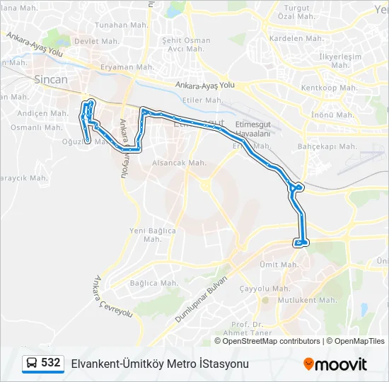 532 Bus Line Map