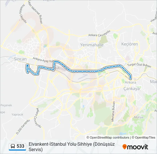 533 Bus Line Map