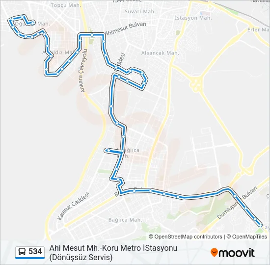 534 Bus Line Map
