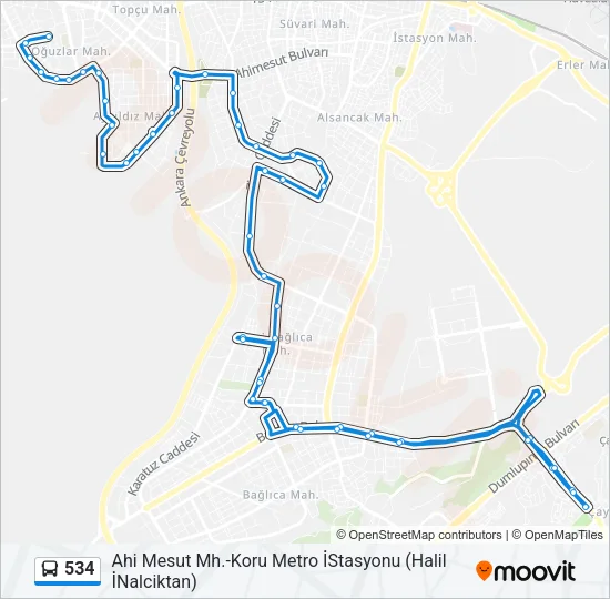 534 Bus Line Map