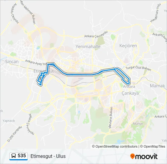 535 Bus Line Map