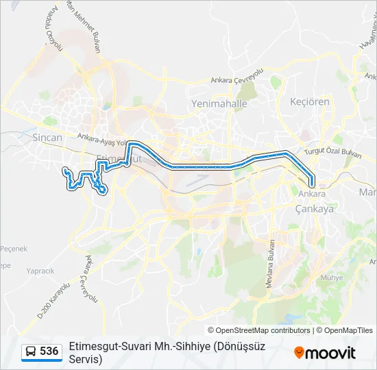 536 Bus Line Map