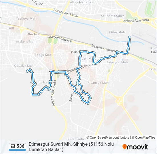 536 Bus Line Map