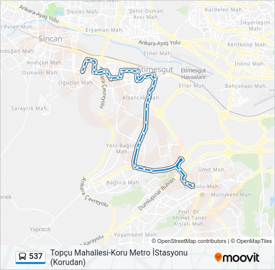 537 Bus Line Map