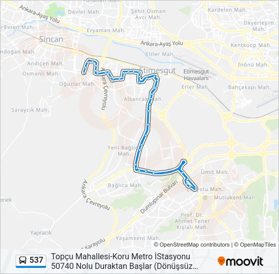 537 Bus Line Map