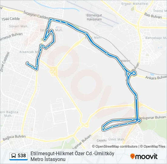 538 Bus Line Map