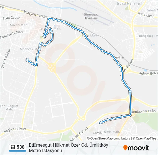 538 Bus Line Map