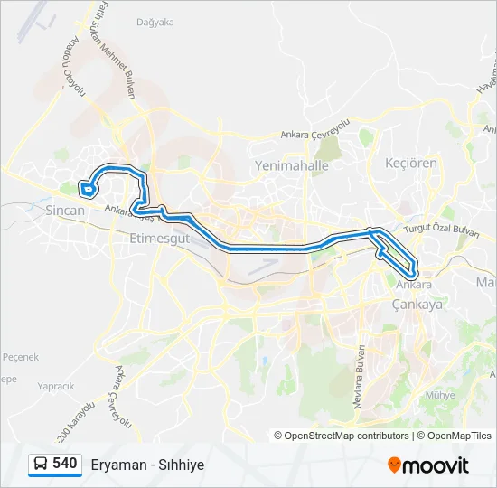 540 Bus Line Map