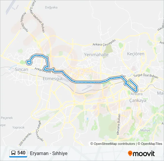 540 Bus Line Map