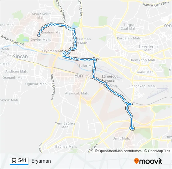 541 Bus Line Map