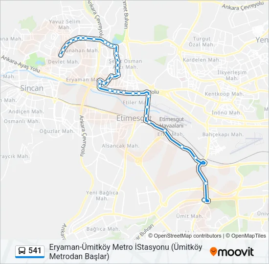 541 Bus Line Map