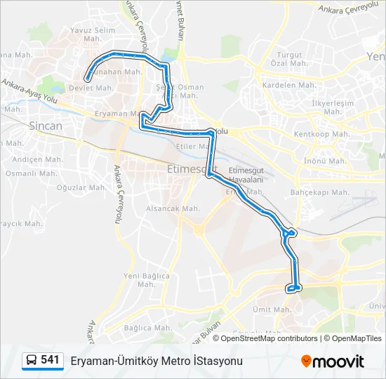 541 Bus Line Map