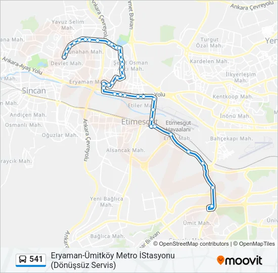 541 Bus Line Map