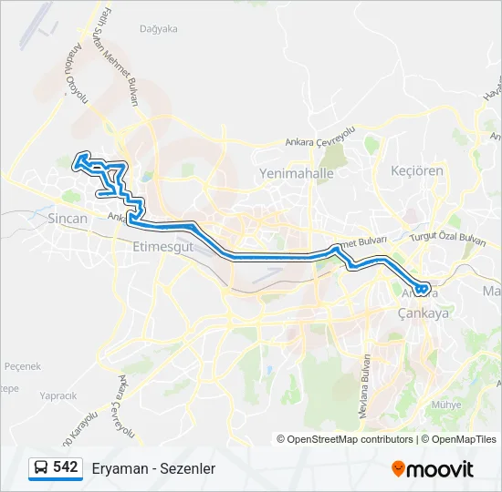 542 Bus Line Map