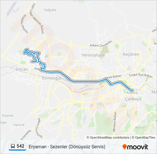 542 Bus Line Map