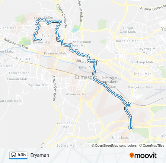 545 Bus Line Map