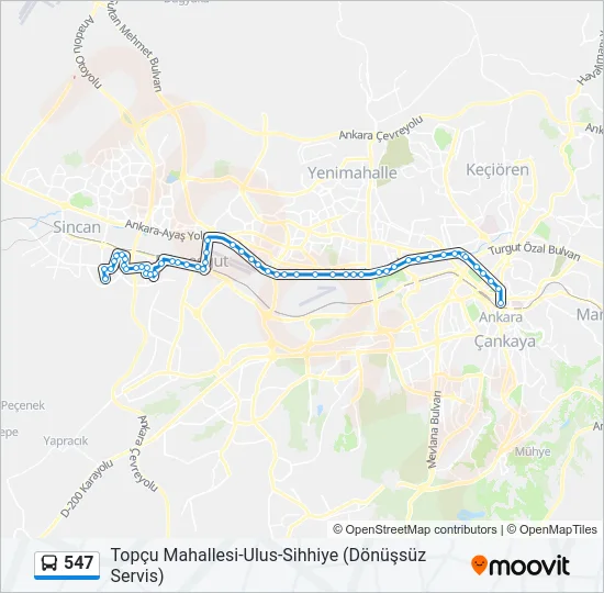 547 Bus Line Map