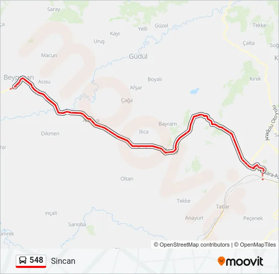 548 Bus Line Map
