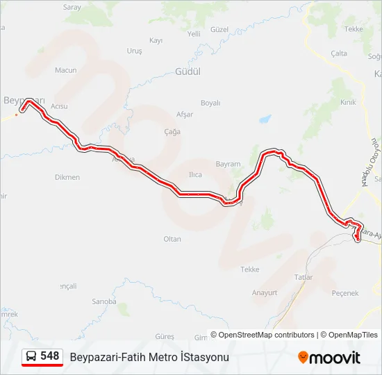 548 Bus Line Map