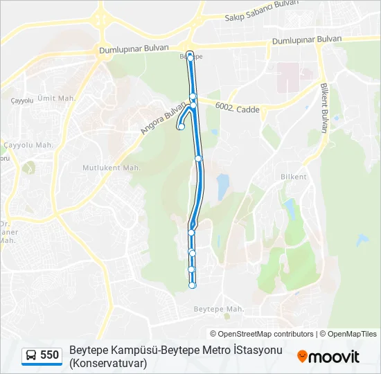 550 Bus Line Map