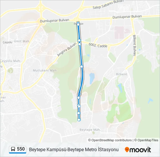 550 Bus Line Map