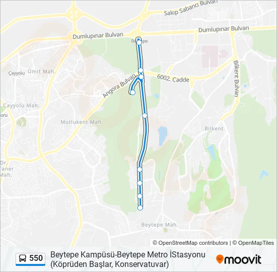550 Bus Line Map