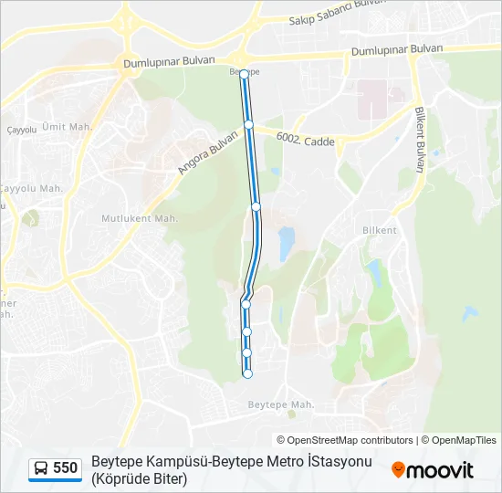 550 Bus Line Map