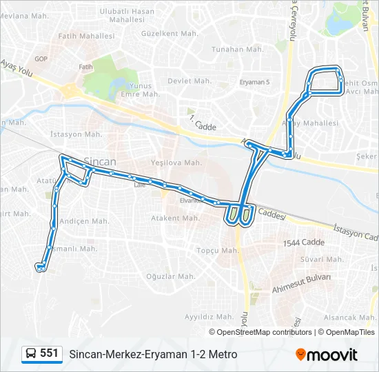 551 Bus Line Map