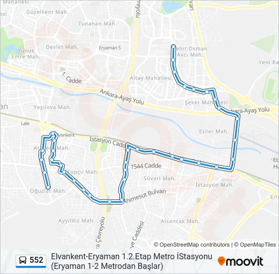 552 Bus Line Map