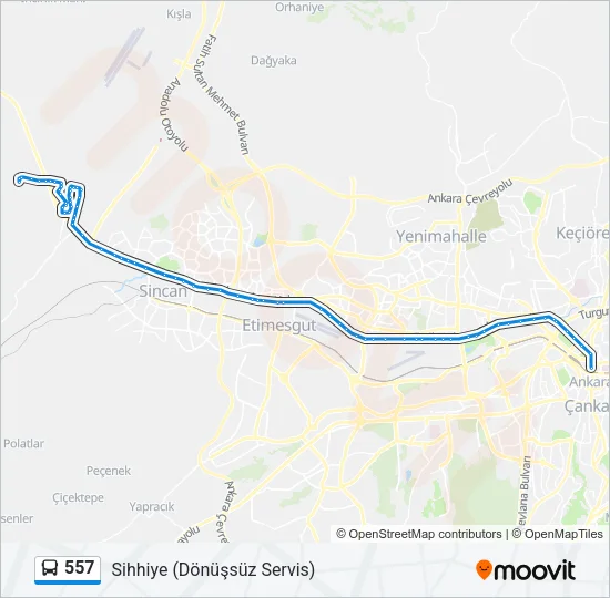 557 Bus Line Map