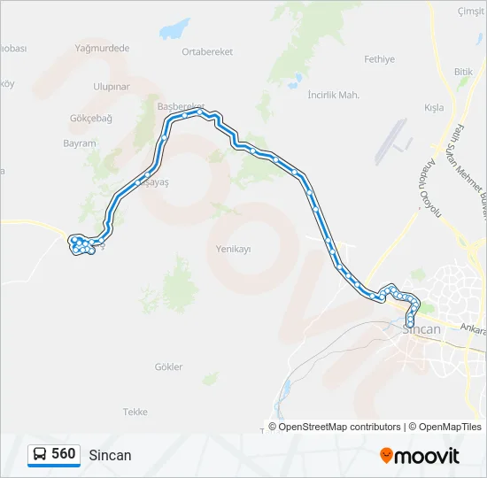 560 Bus Line Map
