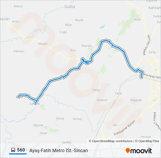 560 Bus Line Map