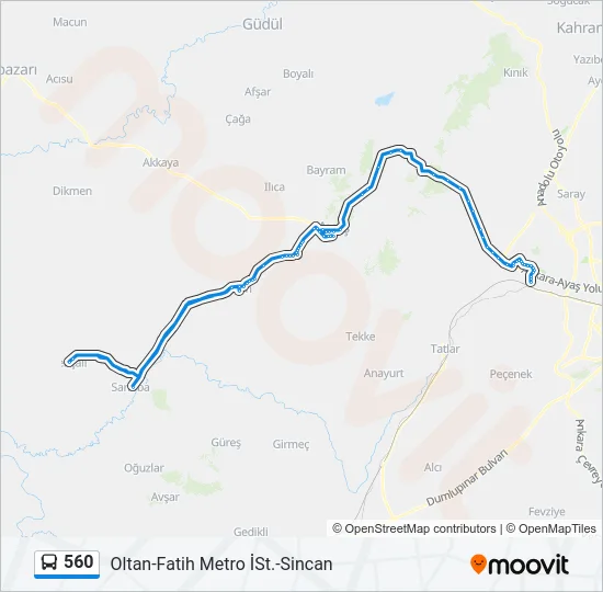560 Bus Line Map
