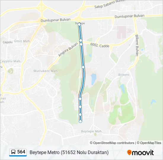 564 Bus Line Map