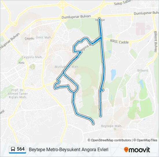 564 Bus Line Map