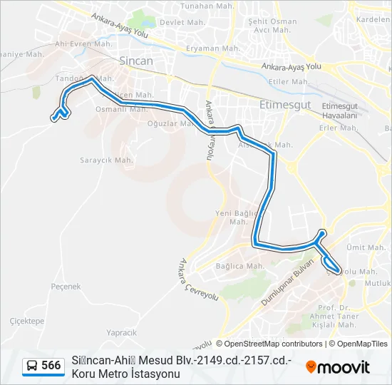 566 Bus Line Map