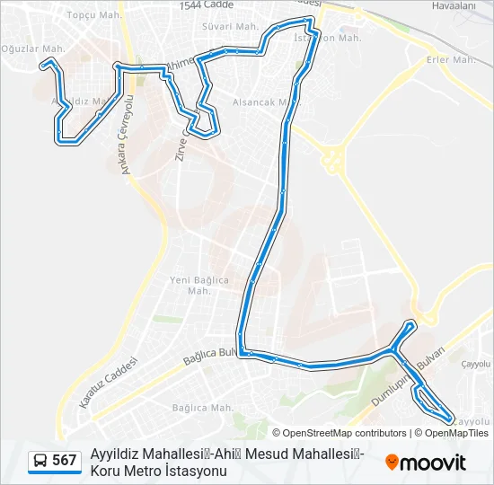 567 Bus Line Map