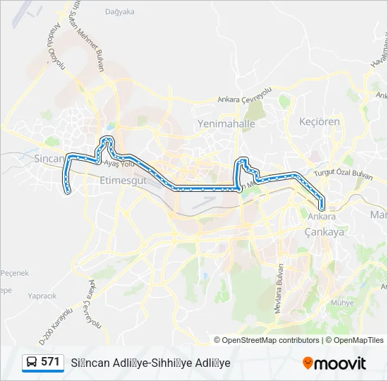 571 Bus Line Map